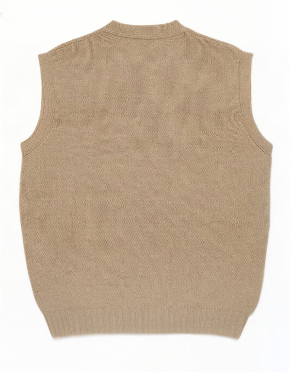 Benetton Herren-Weste-Tanktop aus Baumwolle in Mittelbeige