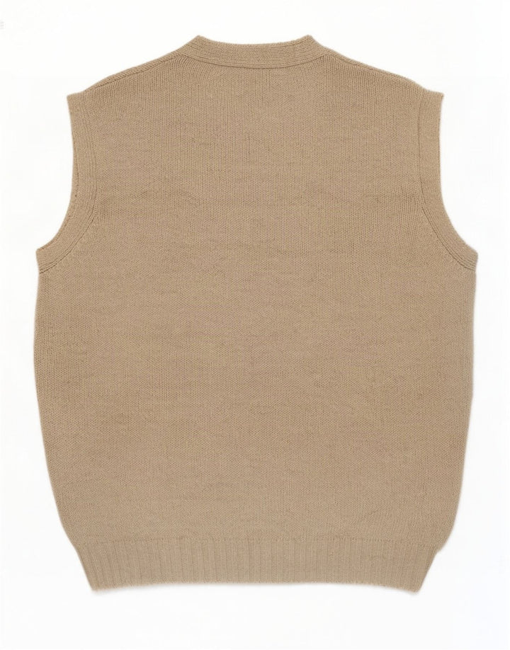 Benetton Herren-Weste-Tanktop aus Baumwolle in Mittelbeige