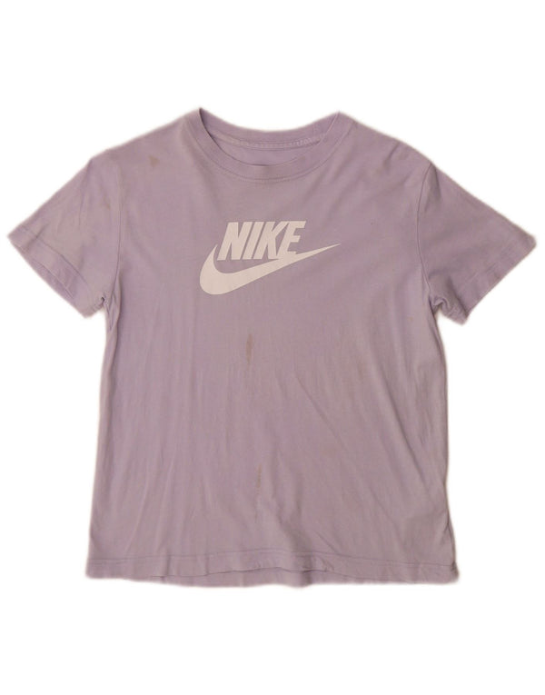 Nike Womens Loose Fit T-Shirt Top UK 10 Small Lila Baumwolle