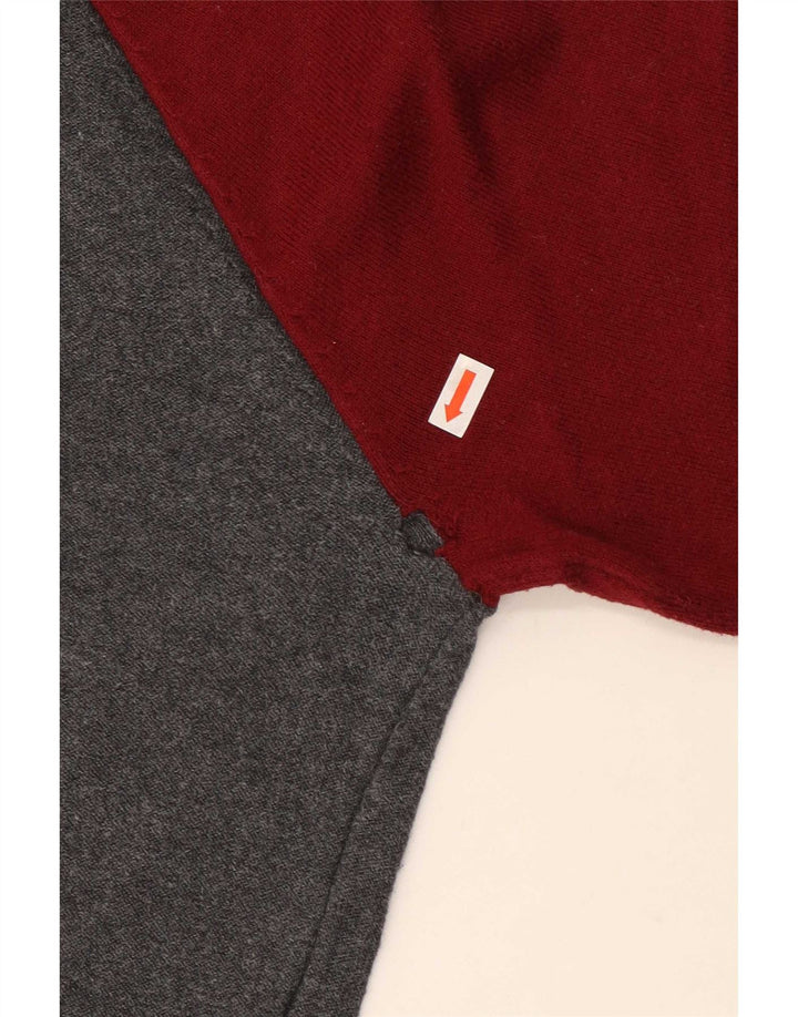 Jack Wills Herren-Pullover mit Rundhalsausschnitt aus mittelgrauer Colourblock-Baumwolle