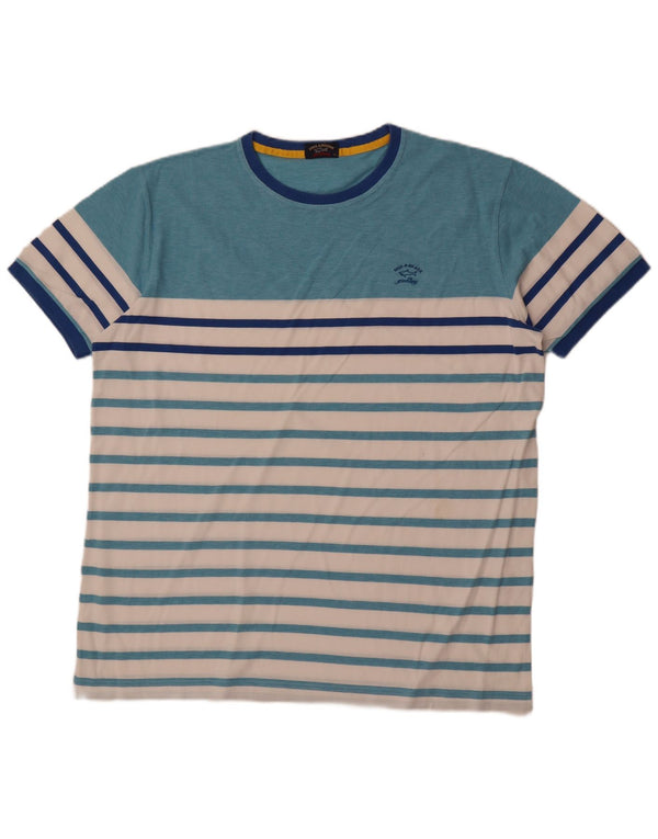 Paul & Shark Mens Yachting T-Shirt Top 2XL Blue Colourblock Cotton