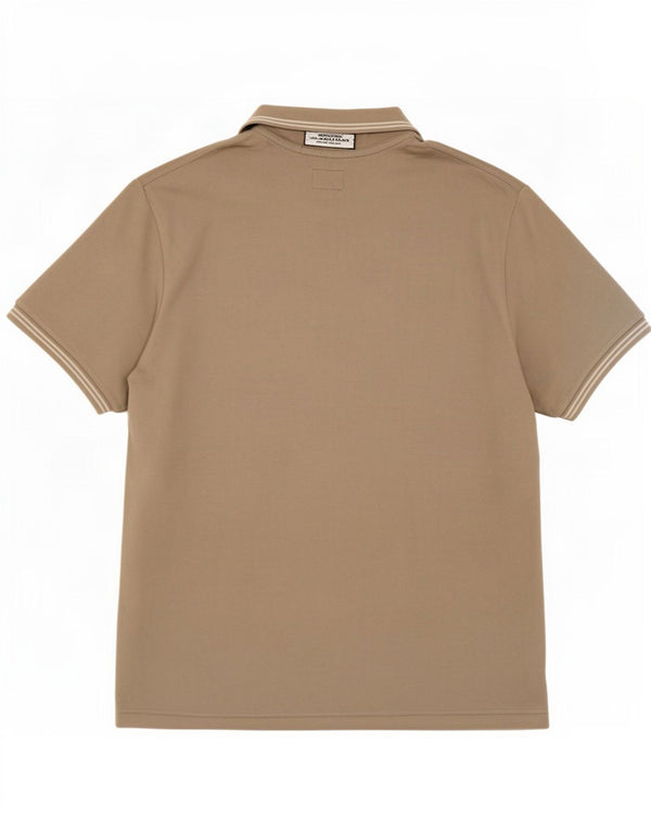 Champion Herren Easy Fit Poloshirt XL Beige gestreift aus Baumwolle