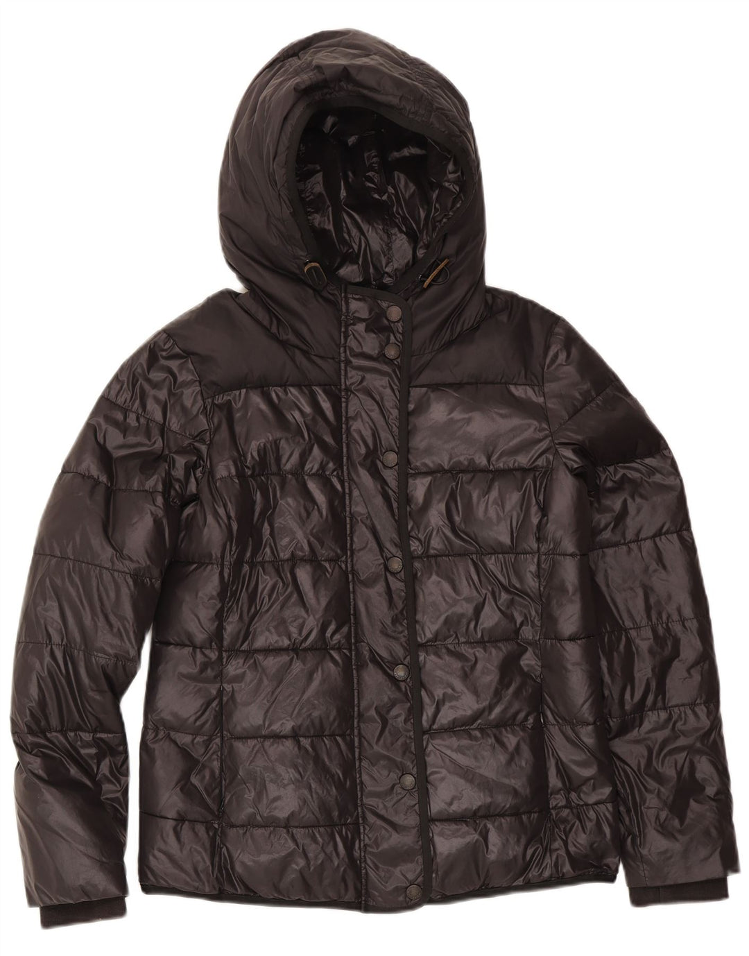 Replay Wattierte Damenjacke mit Kapuze, UK 14, Mittelschwarz, Polyester