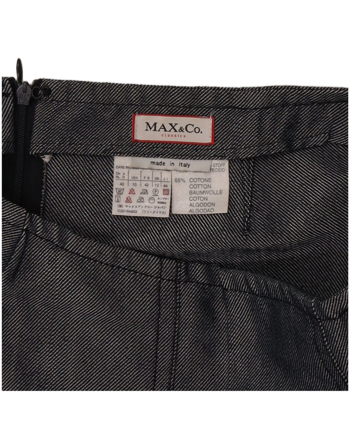 Max & Co. Damen Faltenrock UK 12 Medium W30 Marineblaue Baumwolle