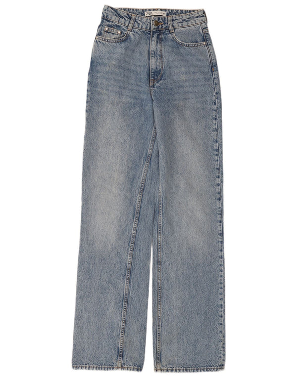 Zara Damen-Jeans mit hoher Taille, EU 34, 2XS, W24, L34, Blau
