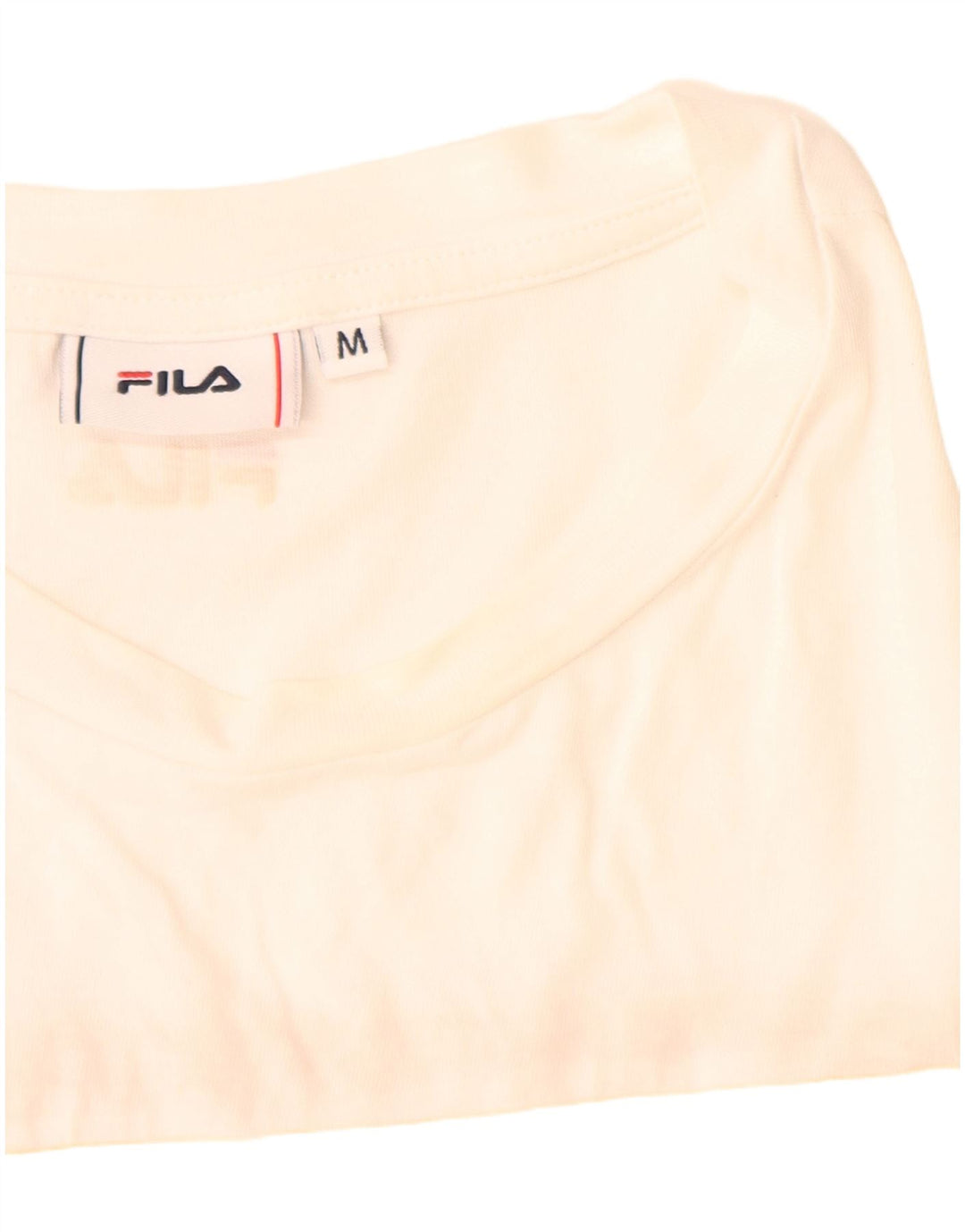 Fila Damen Grafik-T-Shirt-Oberteil UK 14 Mittelweiße Baumwolle