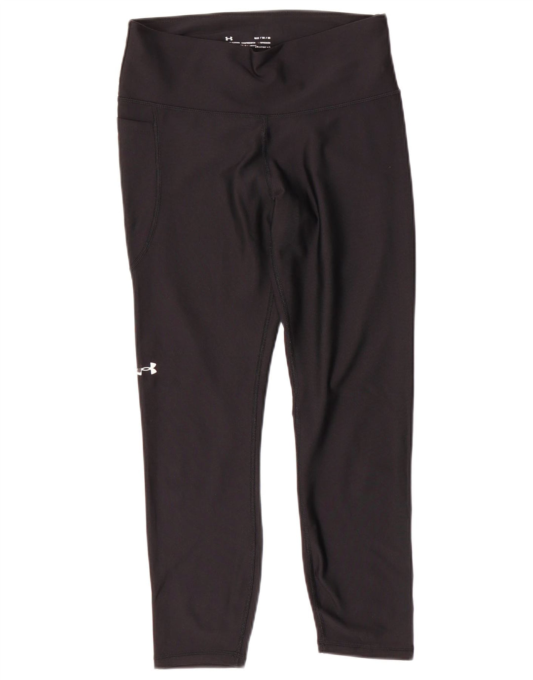 Under Armour Damen Heat Gear Crop Leggings UK 14 Medium Schwarz Polyester