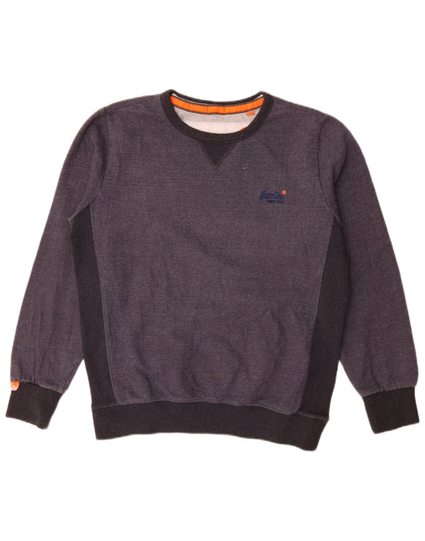 Superdry Herren-Sweatshirt-Pullover XL aus grauer Colourblock-Baumwolle