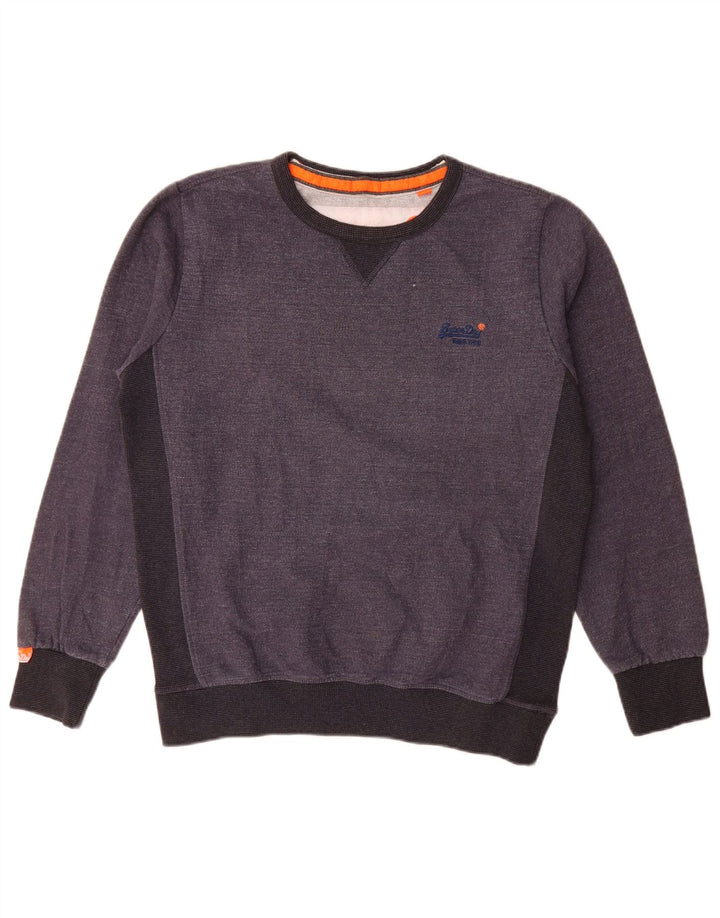 Superdry Herren-Sweatshirt-Pullover XL aus grauer Colourblock-Baumwolle