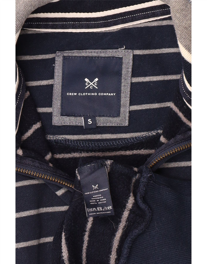 Crew Clothing Herren-Sweatshirt, Pullover, klein, marineblau, gestreift, Baumwolle