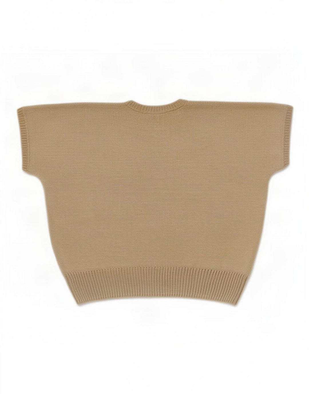Massimo Dutti Damen Crop V-Ausschnitt Pullover Pullover UK 14 Mittelbeige