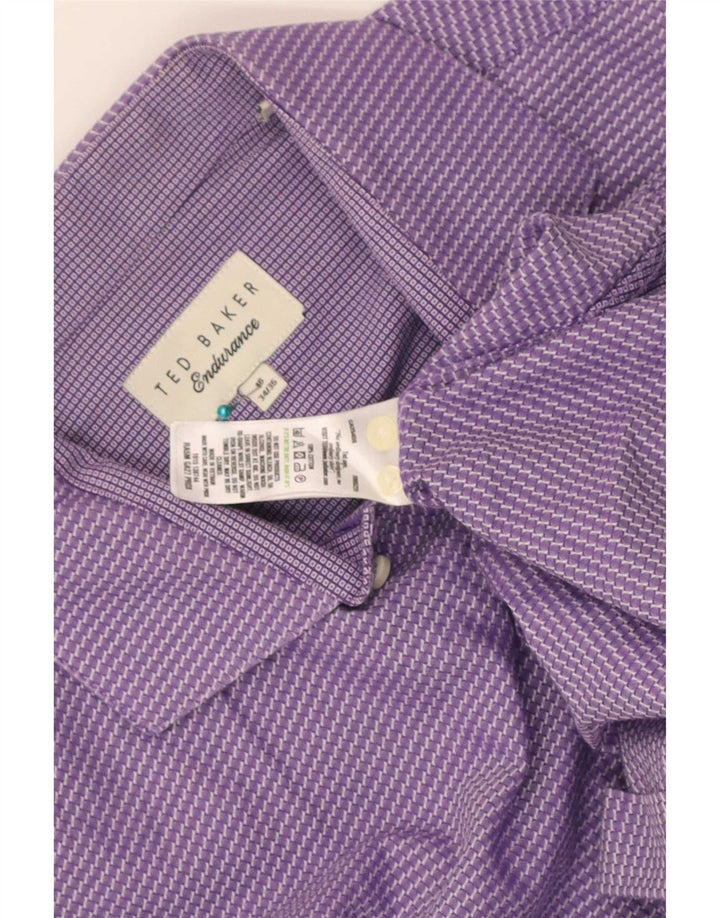 Ted Baker Herrenhemd, Größe 16, groß, lila, gestreift, Baumwolle