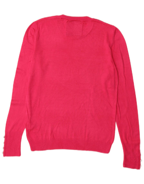 Superdry Damen-Pullover mit Rundhalsausschnitt, UK 10, Größe S, rosa Viskose