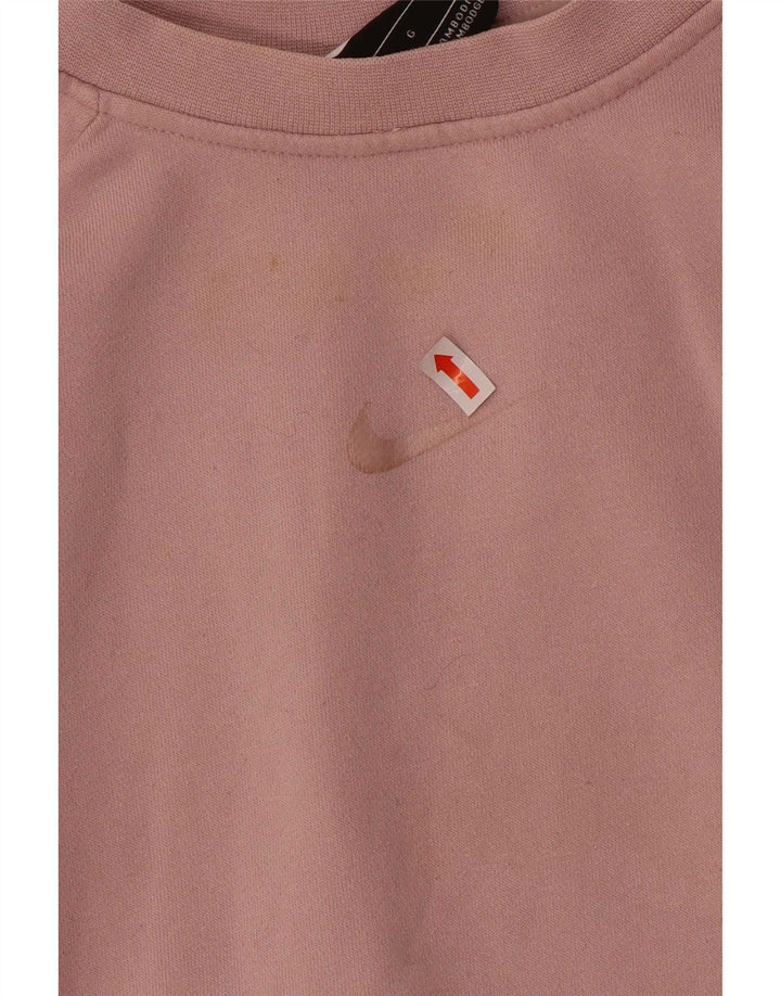 Nike Damen Sweatshirt Pullover UK 16 Large Rosa Baumwolle