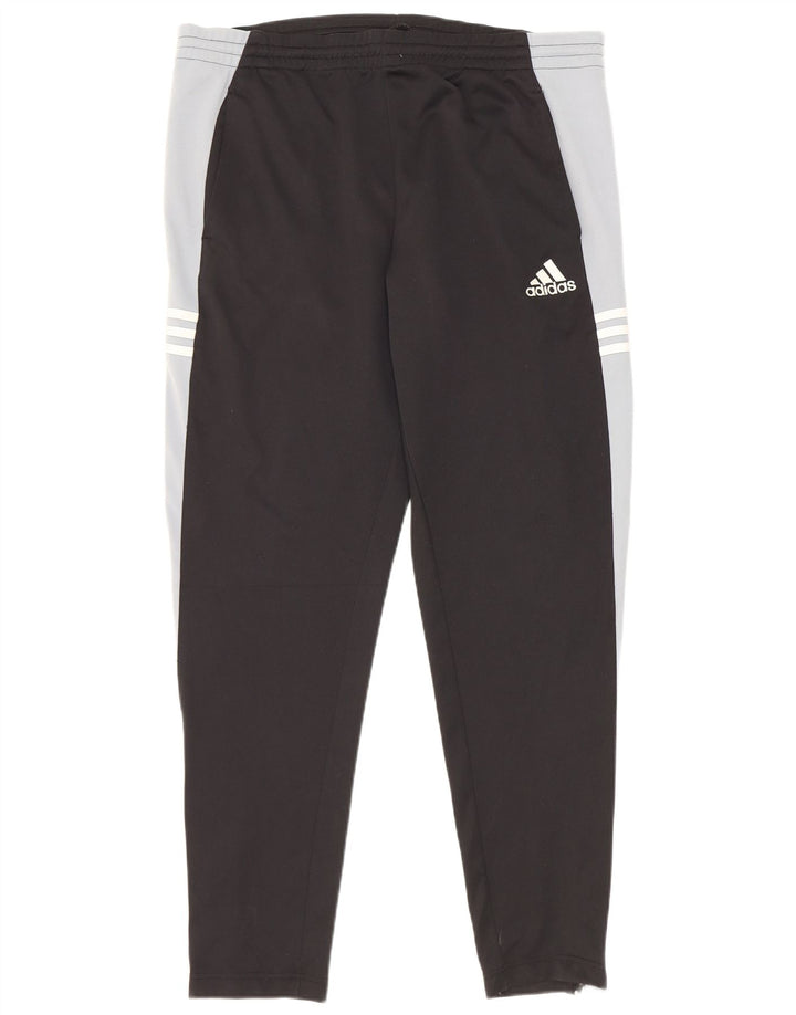 Adidas Herren-Trainingshose UK 40/42 Mittelschwarzes Colourblock-Polyester