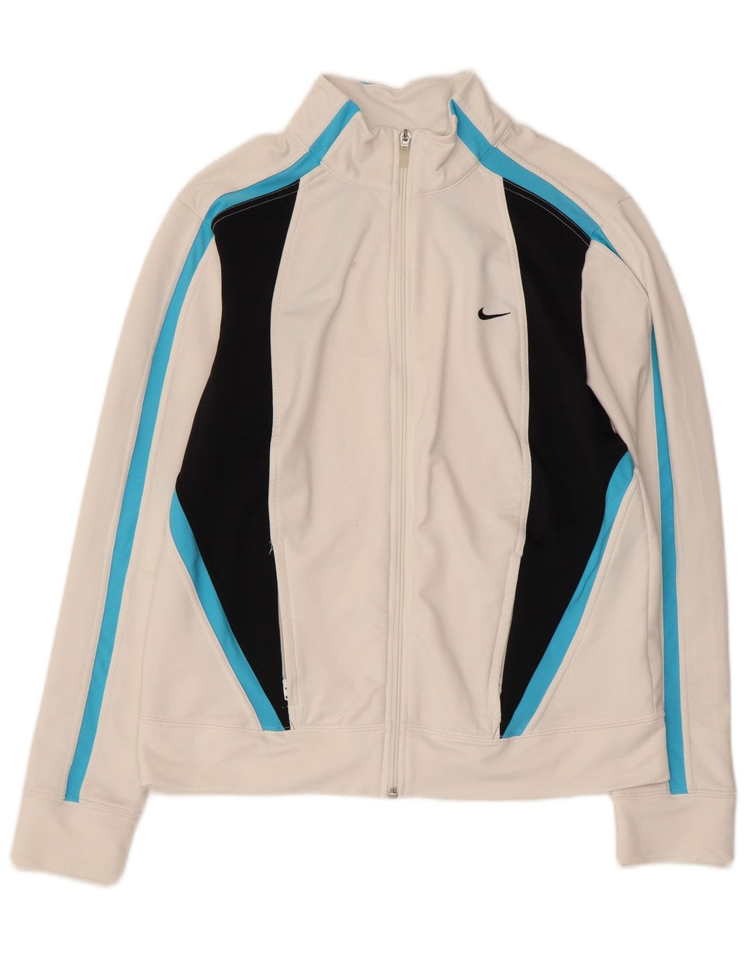 NIKE Womens Fit Dry Trainingsanzug-Oberjacke US 12/14 Large White Colourblock