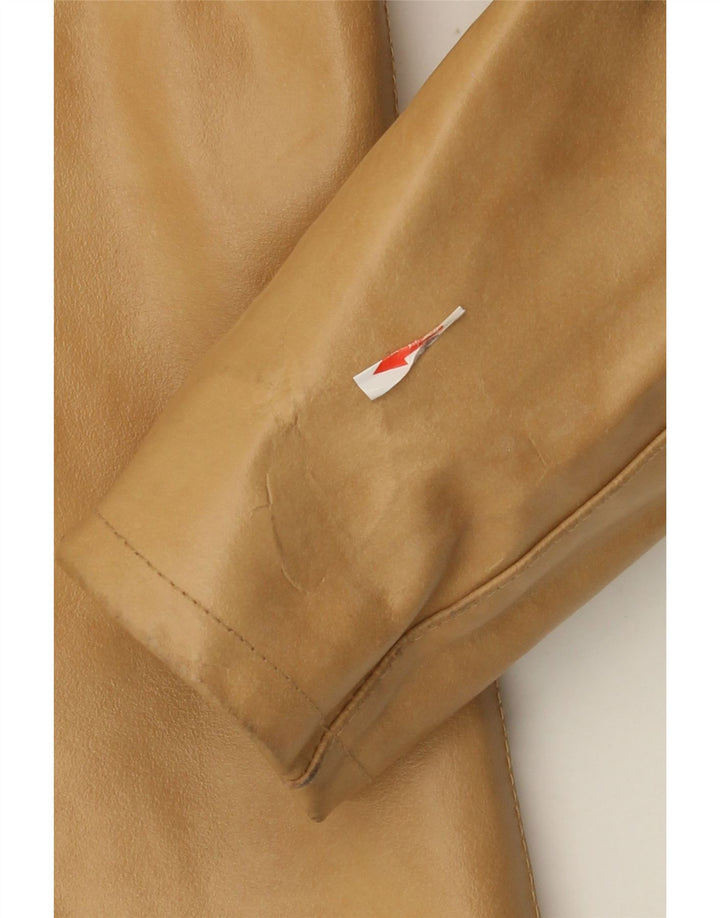 Vintage Damen Lederjacke IT 44 Medium Beige Leder