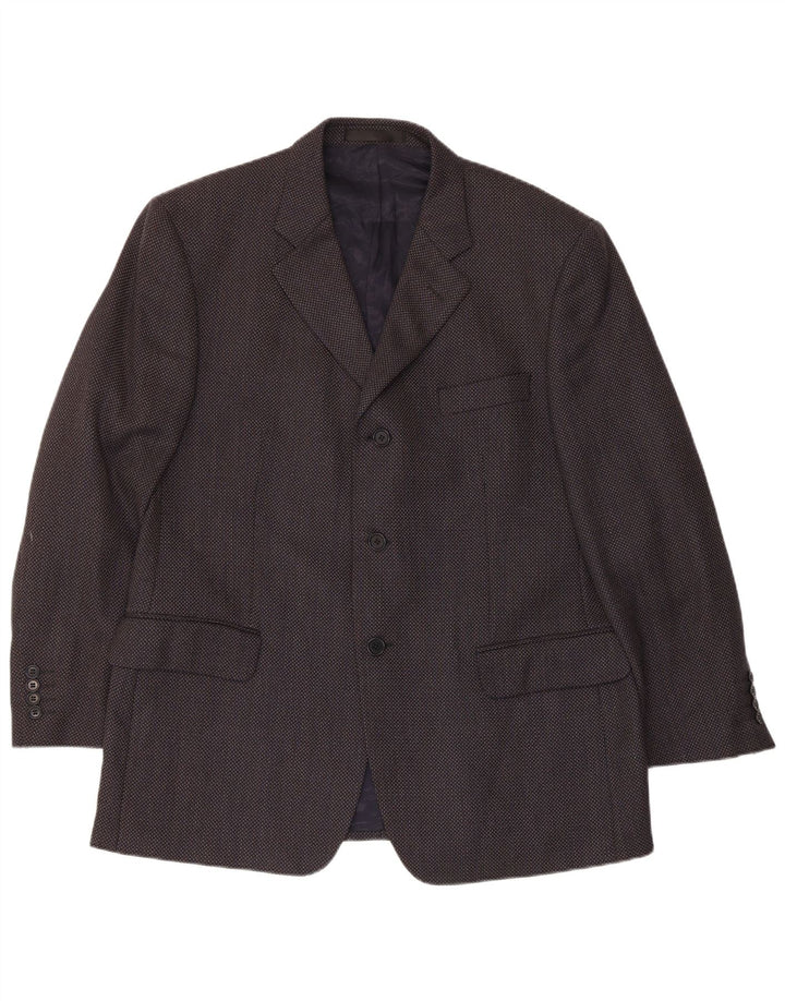 Marks & Spencer Herren 3-Knopf-Blazerjacke UK 44 XL Marineblaue Schurwolle