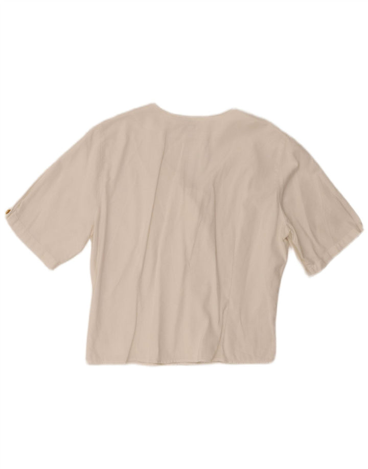 Enara Camice Damen-Zweireiher-Blusenoberteil, UK-Größe 44, Größe L, Weiß