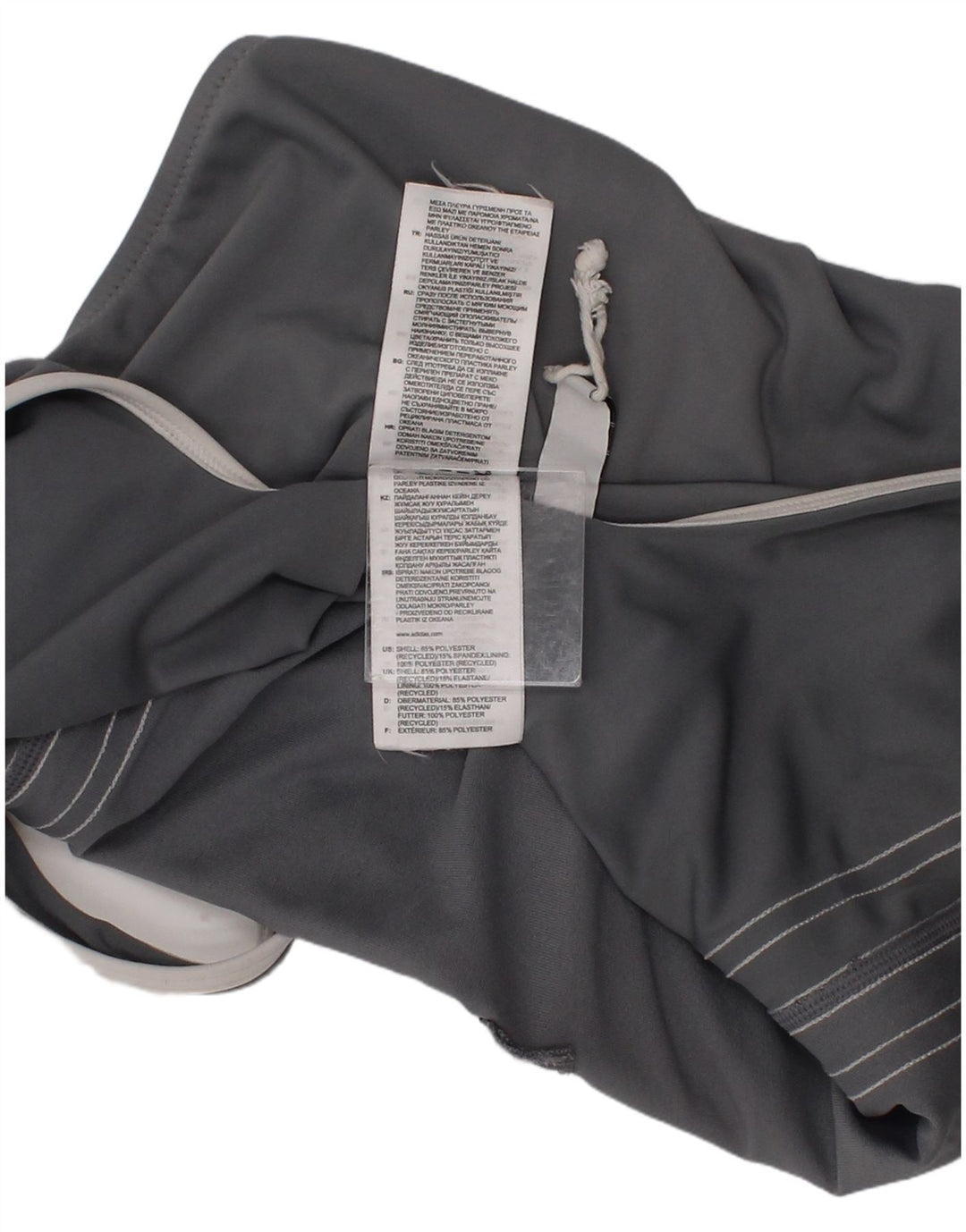 Adidas Damen Bademode UK 12 Mittelgrau Polyester Sport
