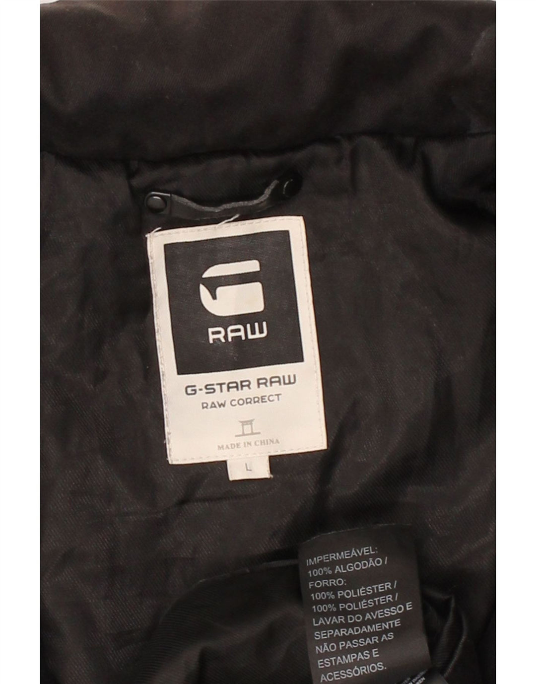 G-STAR Mens Windbreaker Jacket UK 40 Large Black Cotton