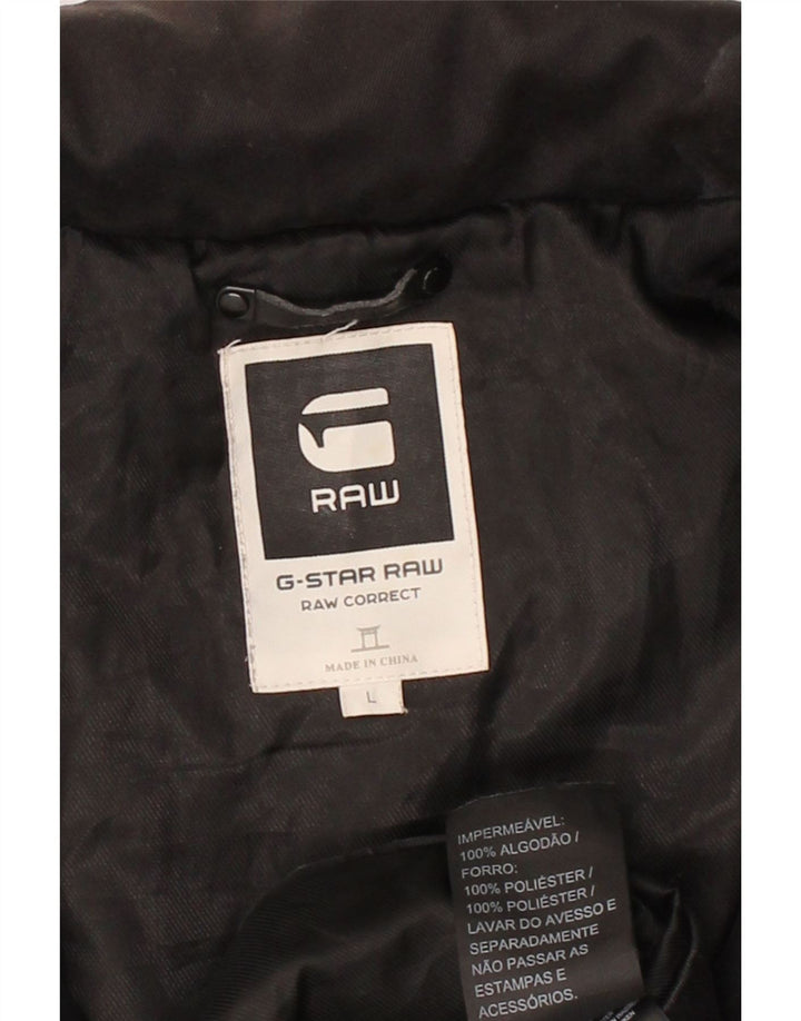 G-STAR Mens Windbreaker Jacket UK 40 Large Black Cotton