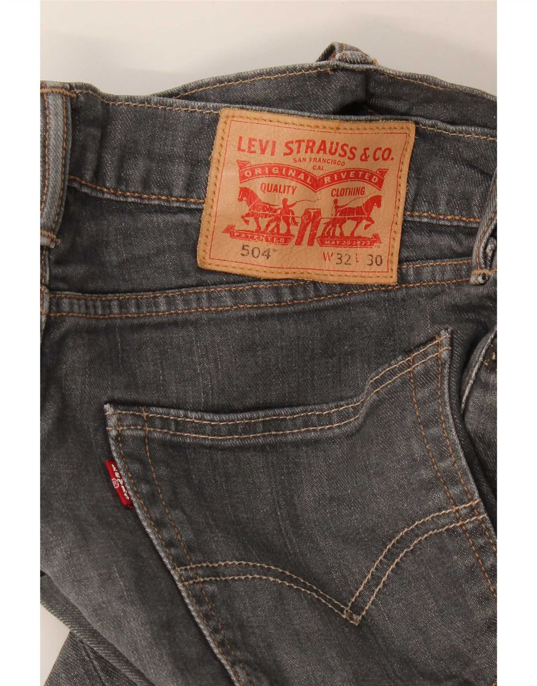 Levi's Herren 504 Straight Jeans W32 L30 Graue Baumwolle