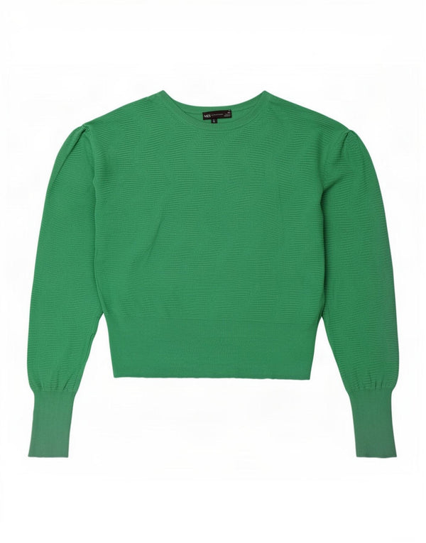 Marks & Spencer Damen-Pullover mit U-Boot-Ausschnitt, Gr. 18, XL, grüner Chevron
