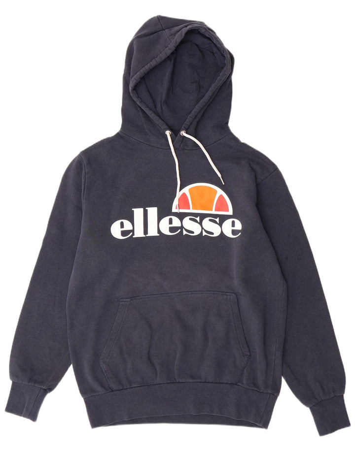 ELLESSE Mens Graphic Hoodie Jumper Large Navy Blue
