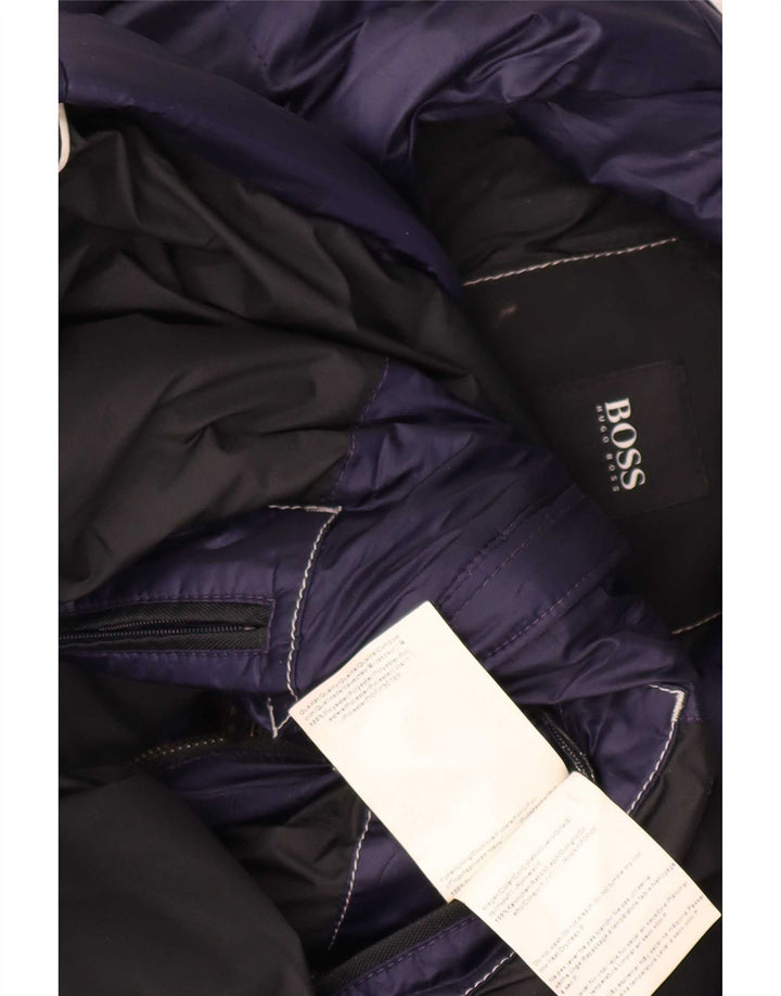 Hugo Boss Herren Wattierte Jacke EU 48 Medium Marineblau Polyester
