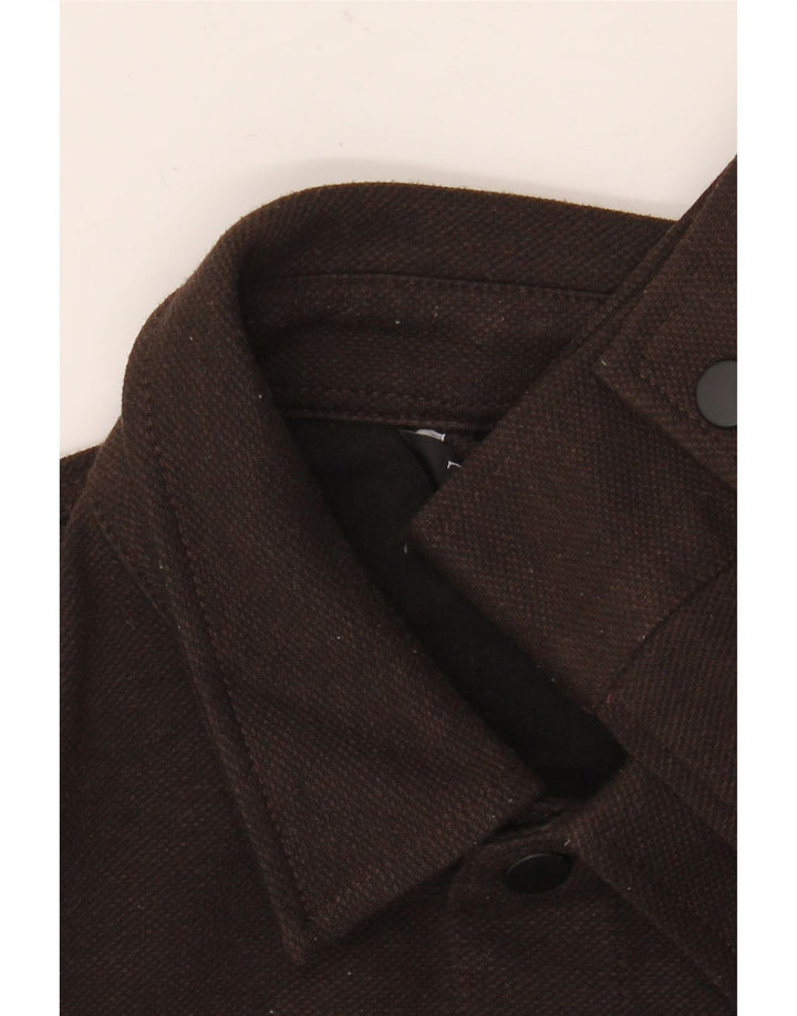 ZARA Herren Flanellhemd Mittelbraunes Polyester