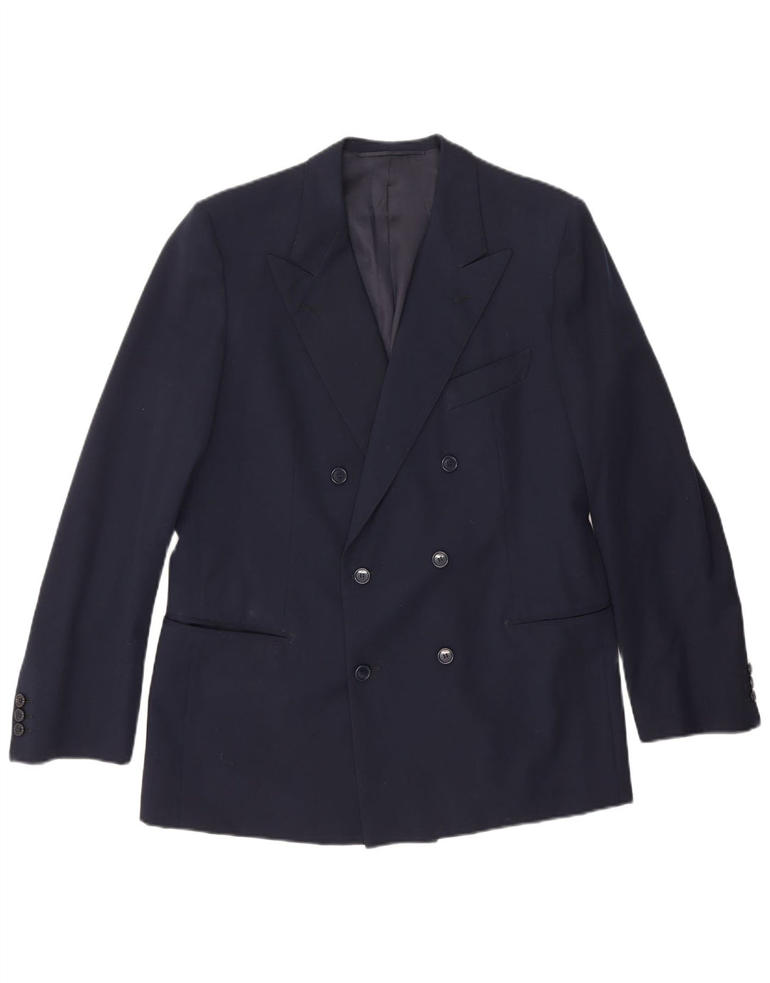 Vintage Herren Zweireiher Blazer Jacke UK 36 Small Marineblau