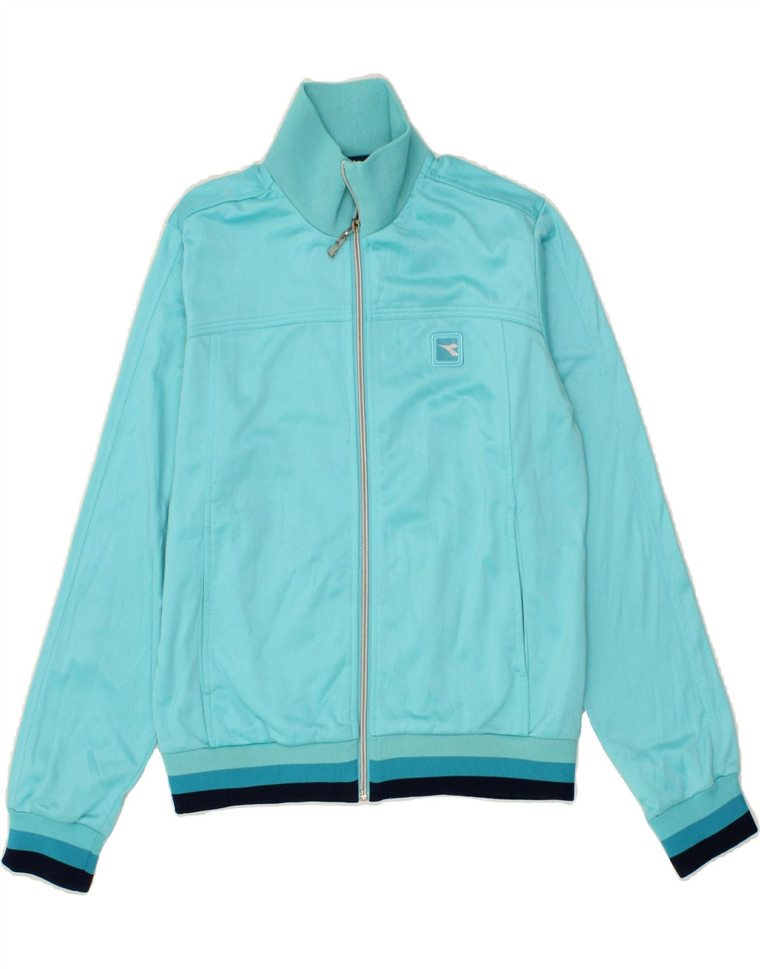 DIADORA Womens Tracksuit Top Jacket UK 12 Medium  Blue Polyester Vintage Diadora and Second-Hand Diadora from Messina Hembry 
