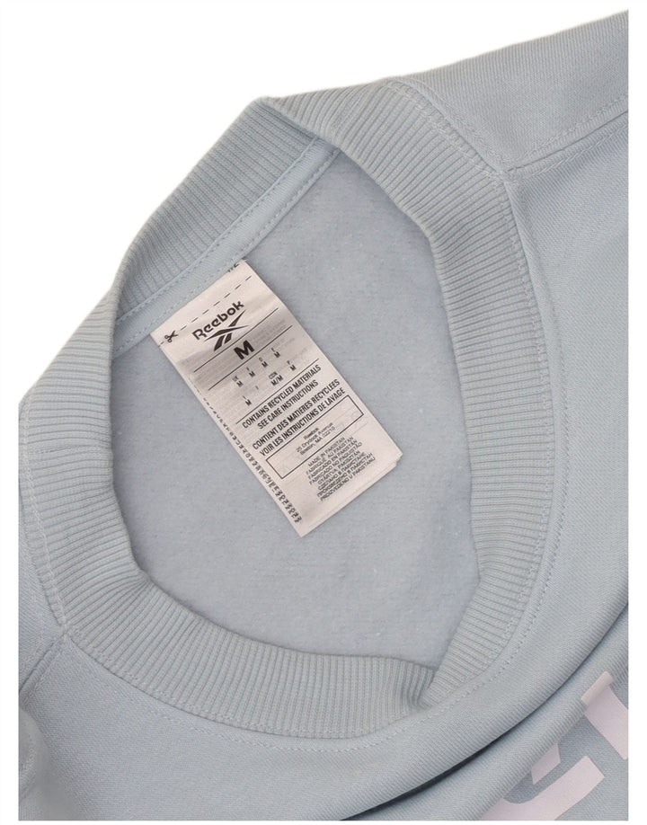 Reebok Herren Grafik-Sweatshirt-Pullover aus mittelblauer Baumwolle