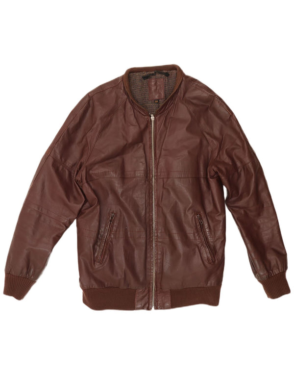 VINTAGE Herren Lederjacke UK 38 Medium Burgund