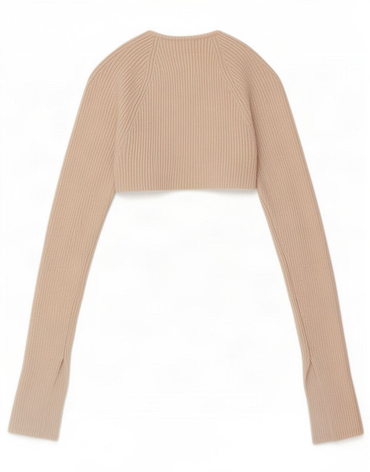 Zara Damen Bolero Top UK 8 Small Beige Viskose
