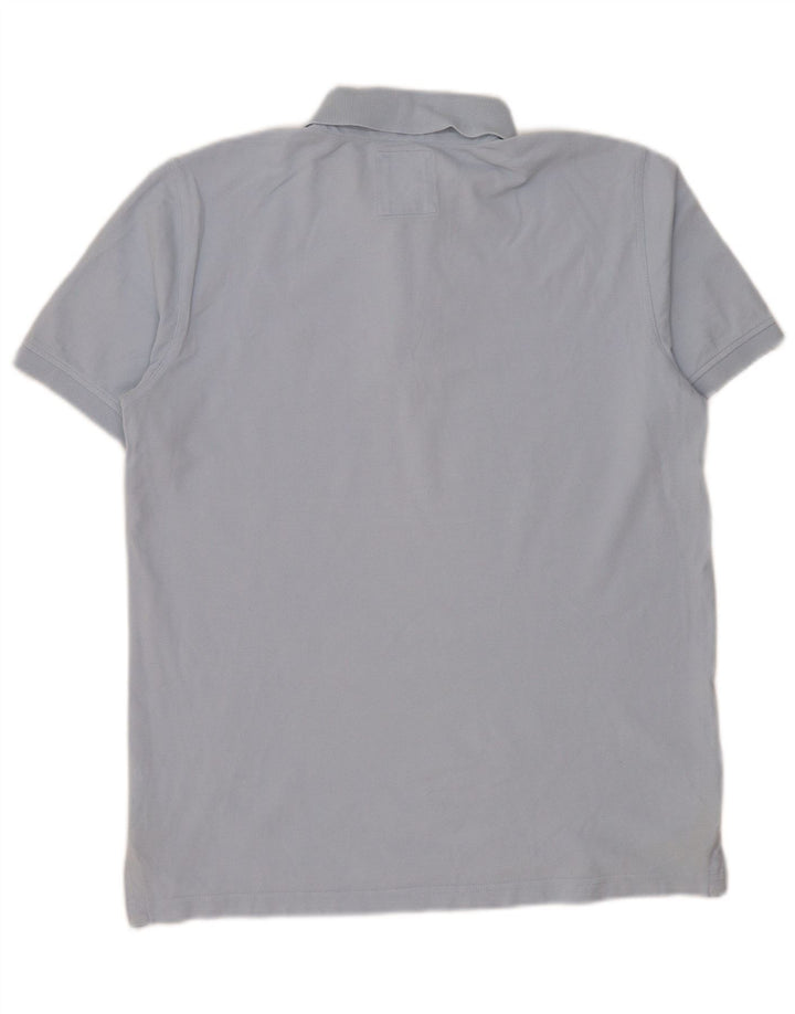 Crew Clothing Herren-Poloshirt aus mittelblauer Baumwolle