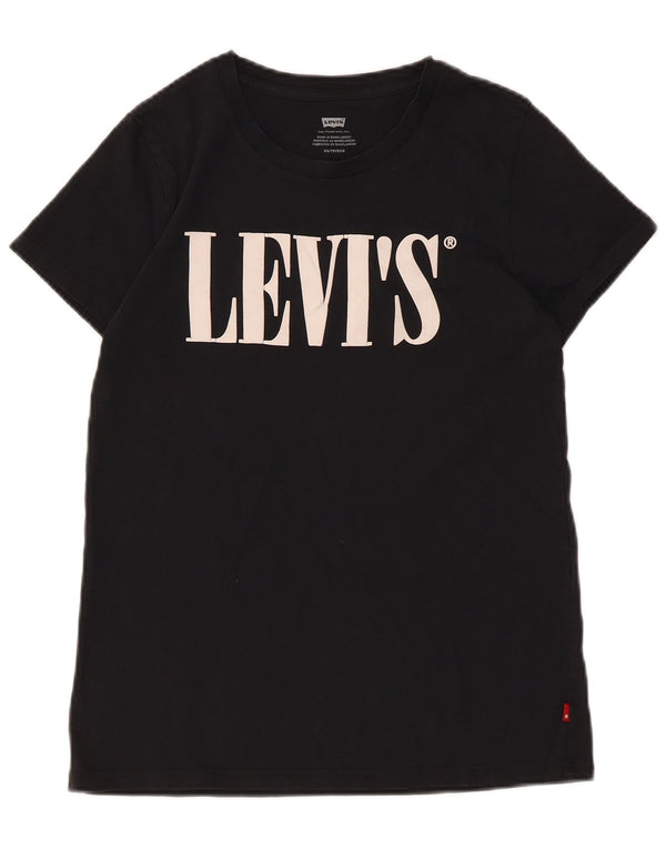 Levi's Womens Graphic T-Shirt Top UK 6 XS Black