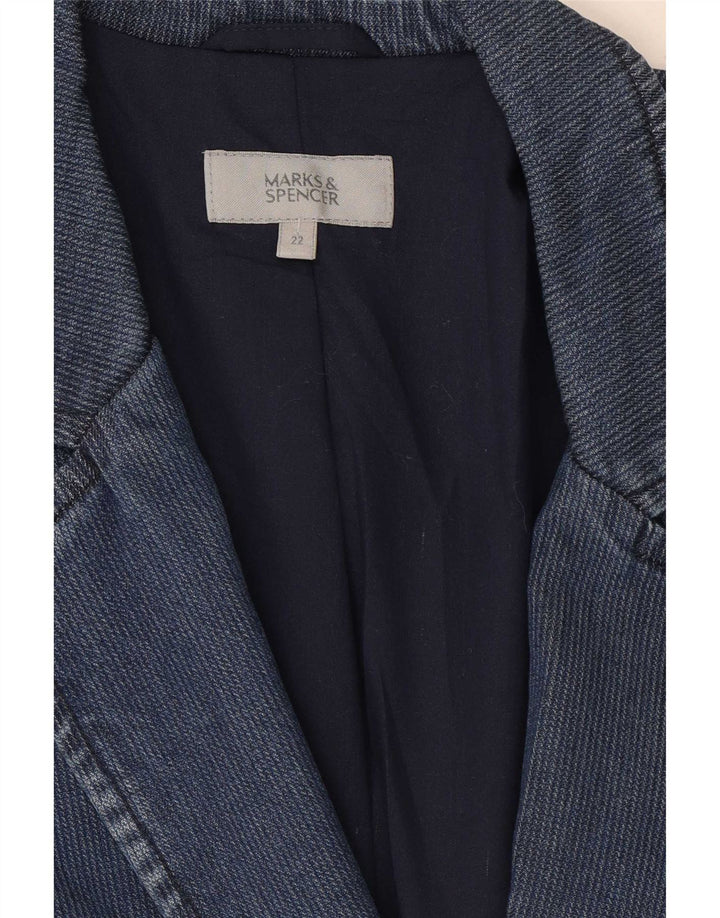 Marks & Spencer Damen 2-Knopf-Blazerjacke UK 22 3XL Marineblau Lyocell