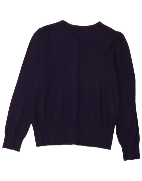 Marks & Spencer Damen-Cardigan-Pullover UK 14 Large Marineblaue Viskose