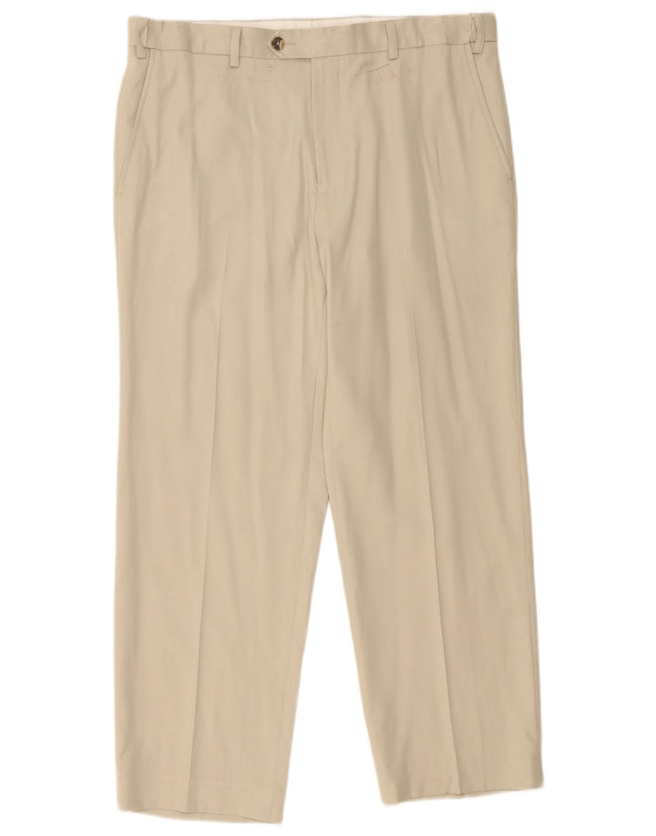 Marks & Spencer Herren-Anzughose in normaler Passform, W36, L29, Beige, Polyester