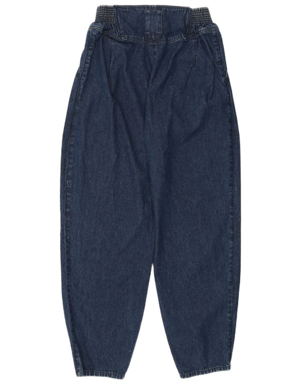 Vintage Damen-Jeans mit Ballonbein und hoher Taille, Größe 42, Mittel W28 L30, Marineblau