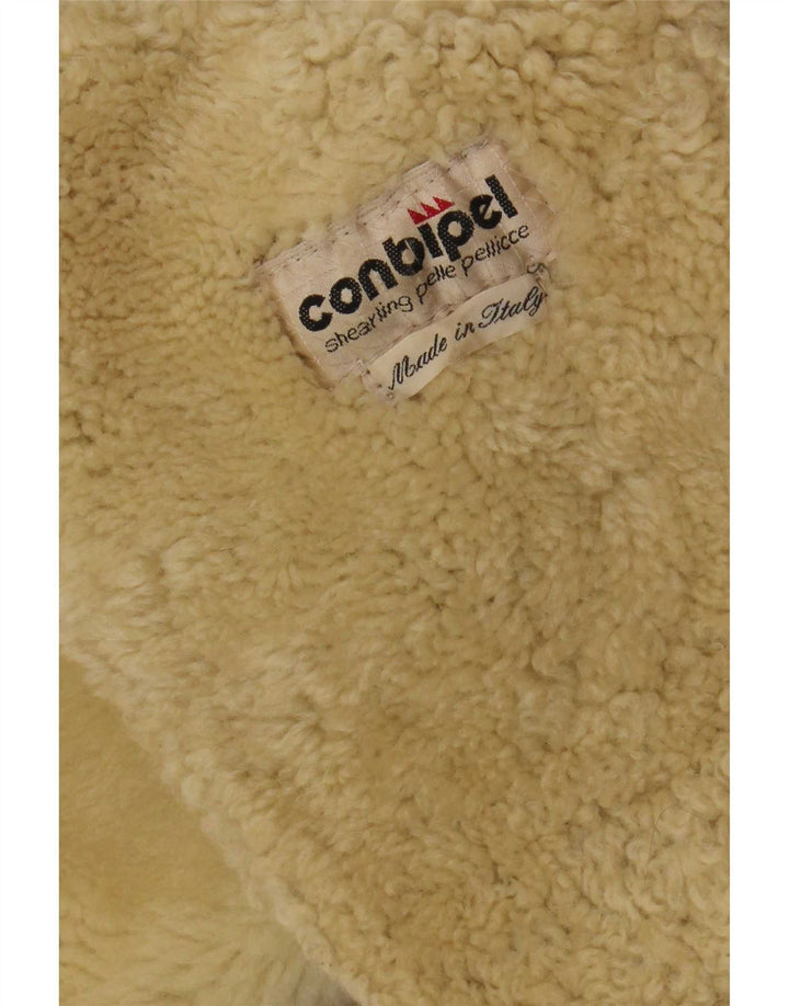 Conbipel Damen Lammfelljacke mit Kapuze, UK 16, Größe L, Beige
