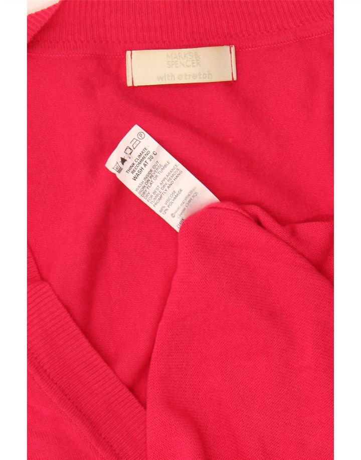 Marks & Spencer Damen-Cardigan-Pullover UK 8 Small Rosa Viskose