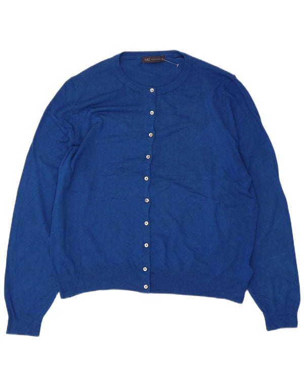 Marks & Spencer Damen Strickjacke Pullover UK 20 2XL Blaue Viskose
