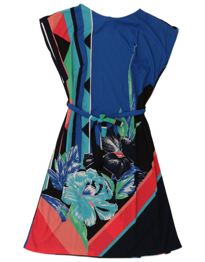 C&A Damen-A-Linien-Kleid, UK 22 3XL, mehrfarbiges Blumenmuster, Polyester