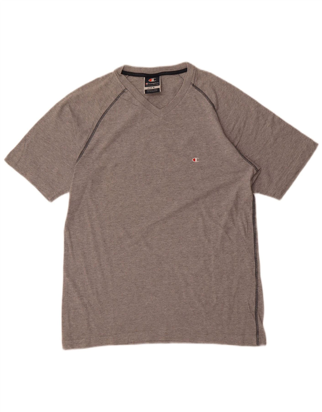 Champion Herren-T-Shirt-Oberteil, groß, grau gefleckte Baumwolle