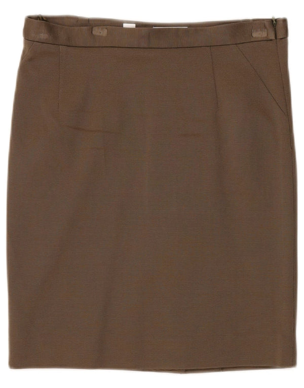 Moschino Damen gerader Rock UK 10 Small W30 Braun Rayon