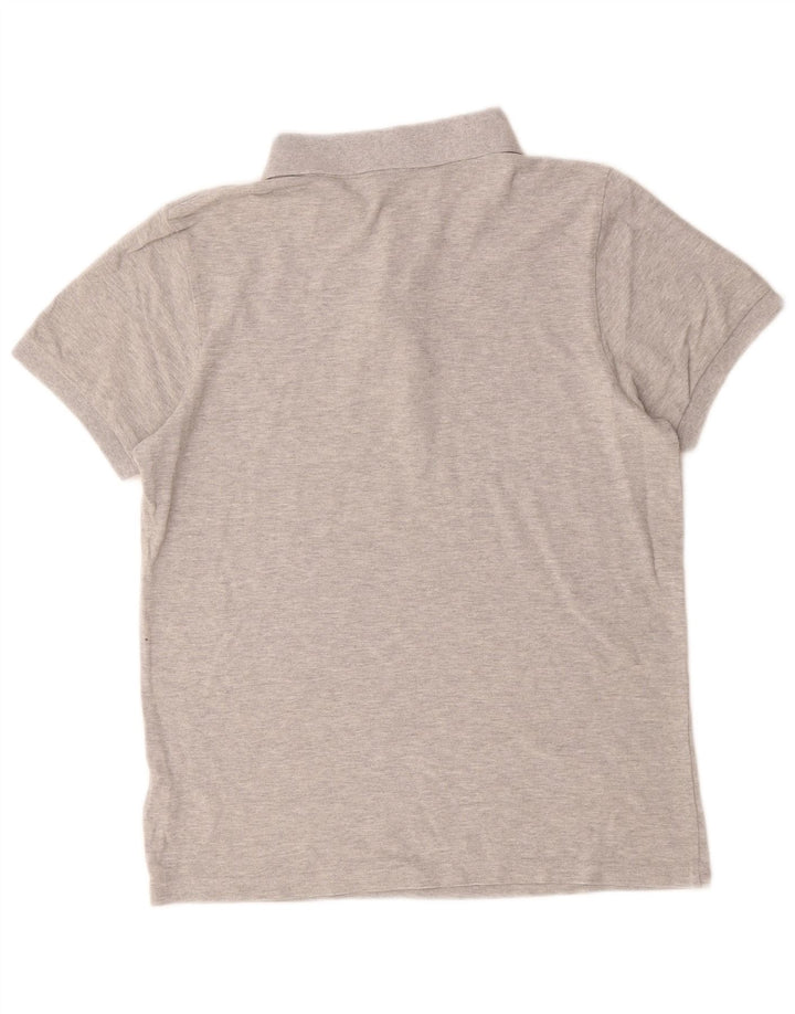 Adidas Herren-Poloshirt aus mittelgrau gefleckter Baumwolle
