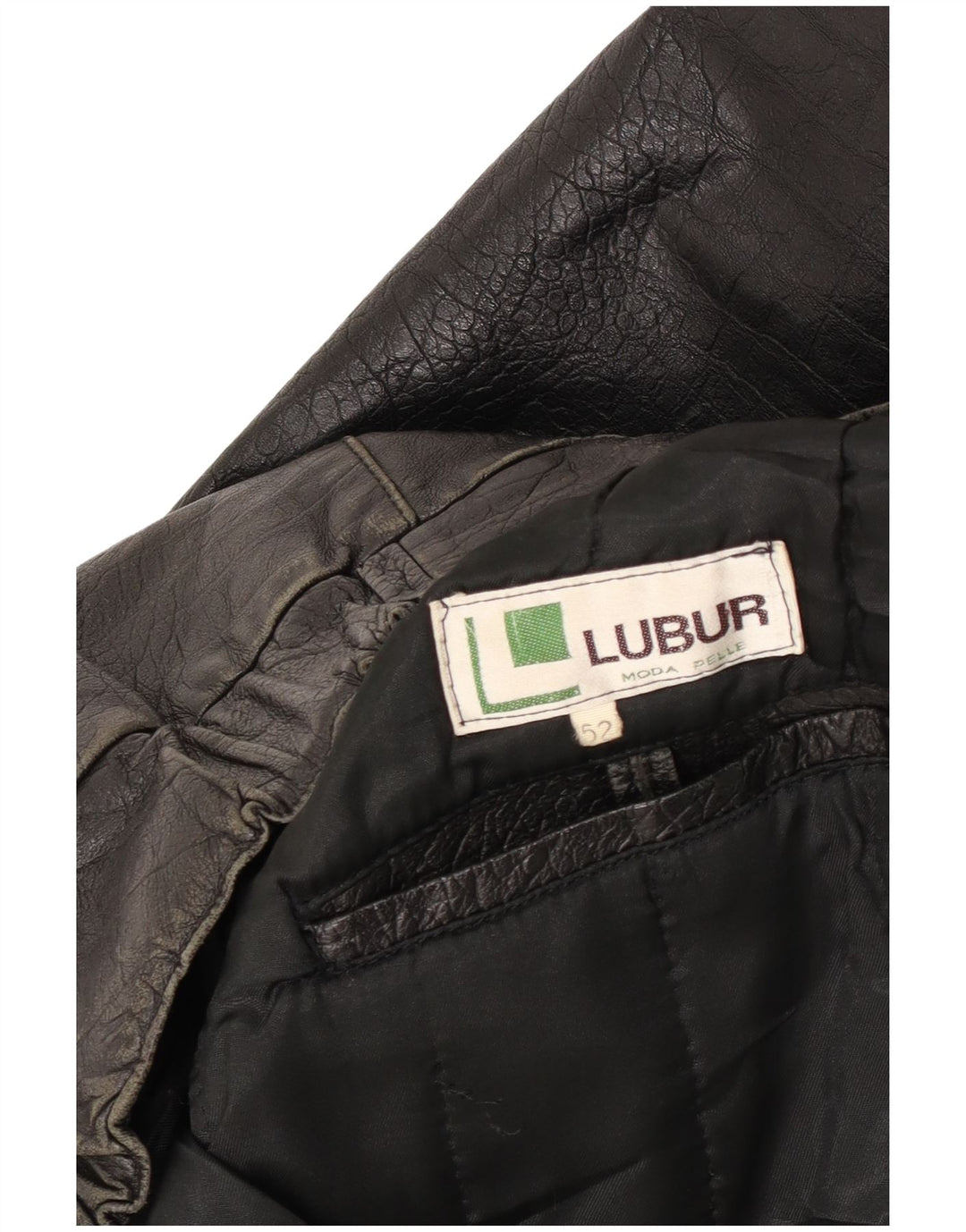 Vintage Herren Lederjacke IT 52 XL Schwarzes Leder